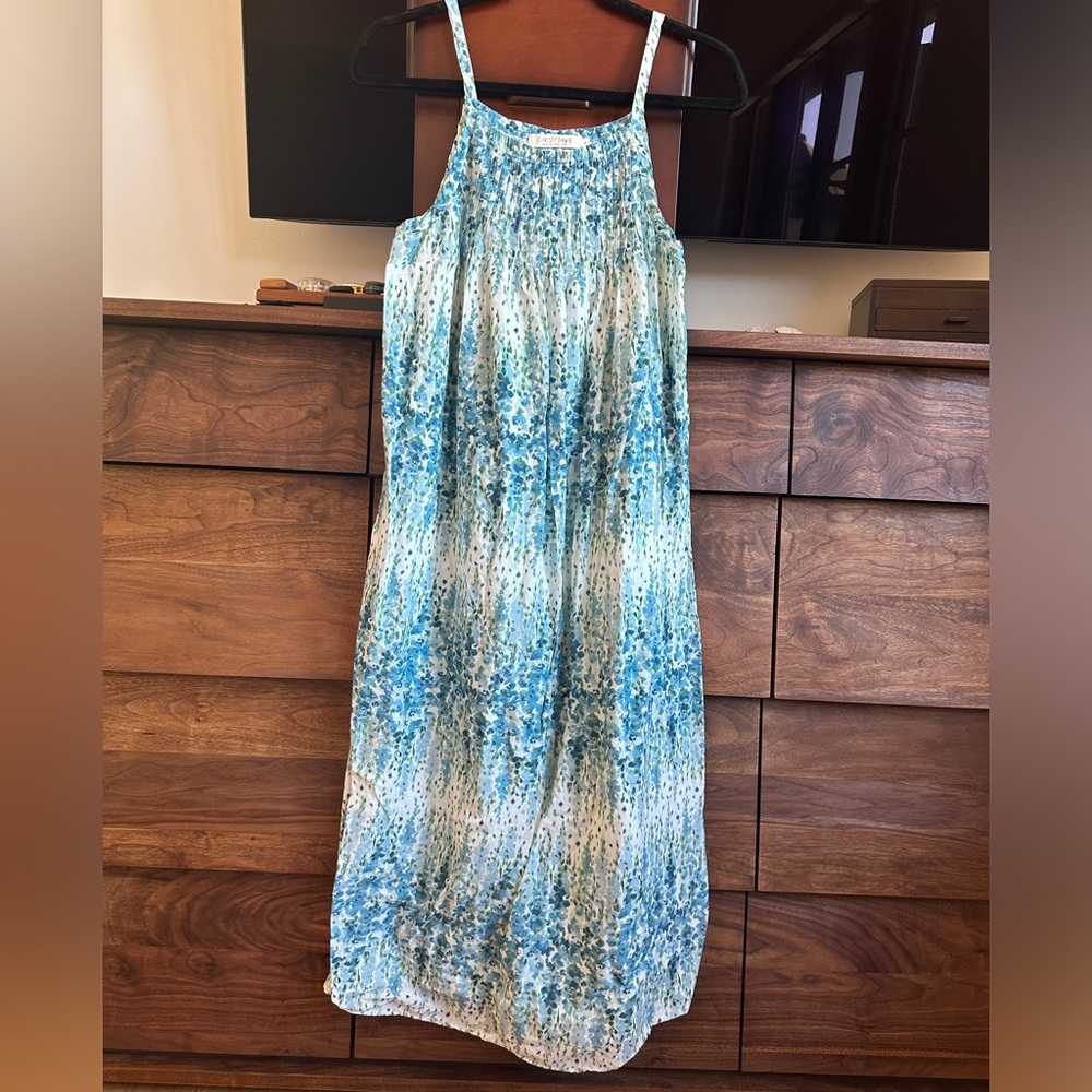 Christy Dawn Blue and White Midi Dress